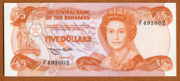 1984 // BAHAMAS // THE CENTRAL BANK // Five Dollars // AU+ // SPL+ - Bahamas