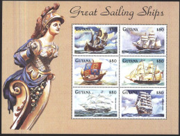 Mint Stamps In Miniature Sheet Ships  1998  From Guyana - Barche