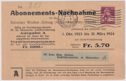 Zum. 154 / MiNr. 165x Auf Abonnements NN-Karte - SCHWEIZER WOCHENZEITUNG AG JEAN FREY Von Zürich 1 Nach Winterthur - Briefe U. Dokumente