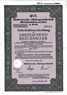 Elektrowerke AG (Reichselektrowerke): 4 3/4% Teilschuldverschreibung Von 1934 - Elettricità & Gas