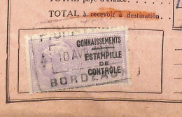 Connaissement De Bordeaux Pour Casablanca 1940 Avec Estampille De Contrôle Lilas - Cartas & Documentos