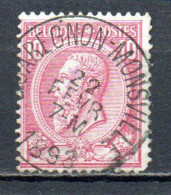 46 Gestempeld QUAREGNON - MONSVILLE - COBA 8 Euro - 1884-1891 Léopold II