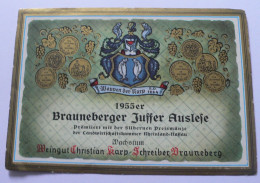 1955 BRAUNEBERGER JUFFER AUSLEFE - ETIQUETTE ANCIENNE ALLEMAGNE 1955 - NEUVE - Other & Unclassified