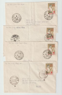 North VIETNAM 1960 -  4 COVERS LOCAL SENT  FROM - NAM DINH- GHE AN- THAI BINH- QUANG BINH      Réf MM - Viêt-Nam