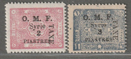 SYRIE - TAXE N°15+16 ** (1921) - Strafport