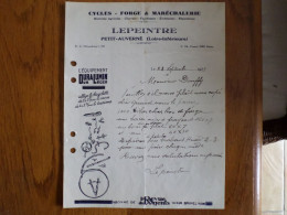 44 PETIT AUVERNE - Courrier LEPEINTRE, Cycles Forge & Maréchalerie, Septembre 1939 - 1900 – 1949