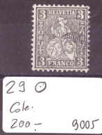 HELVETIE ASSISE - No 29 OBLITERE ( GRIS-NOIR )  - COTE: 200.- - Used Stamps