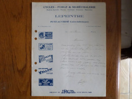 44 PETIT AUVERNE - Courrier LEPEINTRE, Cycles Forge & Maréchalerie, Février 1934 - 1900 – 1949