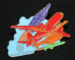 Insigne (type Pin's) Aérospatiale "Avion, Fusée, Hélicoptère, Missile" - Altri & Non Classificati
