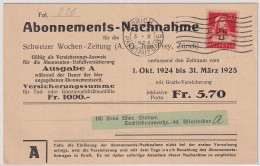 Zum. 158 / MiNr. 166x Auf Abonnements NN-Karte - SCHWEIZER WOCHENZEITUNG AG JEAN FREY Von Zürich 1 Nach Winterthur - Covers & Documents