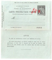 Carte Lettre Entier Pneumatique 30c/60c Chaplain Yv 2551 Mill 129 Surcharge Incompléte  E26 - Rohrpost