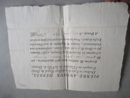 1788 DOUAY DOUAI PIERRE ANTOINE DEPRES  UNIVERSITE IMPRIME SIGATURE MANUSCRITE  CERTIFICAT  FREQUENTATION UNIVERSITE - Menus