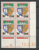 REUNION N° 346B Bloc De 4 Coin Daté 10/3/65 NEUF** LUXE SANS CHARNIERE NI TRACE / Hingeless  / MNH - Ungebraucht