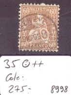 HELVETIE ASSISE - No 35 TOP OBLITERATION - COTE: 275.- - Used Stamps