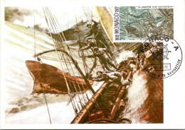 CARTE NAVIRE - Carrière D'un Navigateur - Carte Philatélique Avec Timbre Monaco 1977 - Sonstige & Ohne Zuordnung