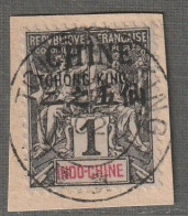 TCH'ONG K'ING - N°18 Obl (1903-04) 1c Noir Sur Azuré - Usati