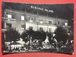 Cartolina - Rimini - Albergo Milano - Notturno - 1954 - Rimini