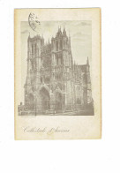 Cpm - 80 - Amiens - Cathédrale - Edit Puissant - 1915 - Tampon SOCIETE DE SECOURS CROIX ROUGE FRANÇAISE Infirmerie Gare - Amiens