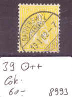 HELVETIE ASSISE - No 39  TOP OBLITERATION   - COTE: 60.- - Used Stamps