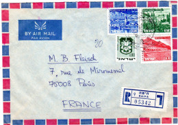 D' ISRAEL  Recommandé D' HAIFA  Envoyée à PARIS - Briefe U. Dokumente