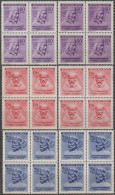 09/ Pof. 103-105, 4-blocks - Colors - Unused Stamps