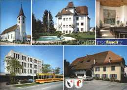11701640 Aesch BL Kirche Inneres Schloss Strassenpartie Gutshof Aesch BL - Altri & Non Classificati