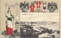 Cpa Parenzo, Porec  Croatie, Collection FERT, Devise Et Blason De La Maison De Savoie, Panorama - Kroatië