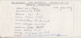 Ross Dependency "Delegates 7th. Antarctic Consultatie Treaty Meeting Wellington 1972 Ca Scott Base  20 NOV 1972 (RO206) - Storia Postale