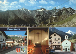 11701320 Samnaun Dorf Luftseilbahn Ortspartie Kirche Inneres Samnaun Dorf - Autres & Non Classés