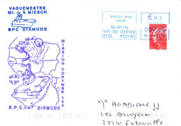 ENVELOPPE AVEC CACHET B.P.C. DIXMUDE - MISSION CORYMBE 122 - LE 16/01/14 - Poste Navale