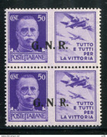 Propaganda Di Guerra "GNR" Cent. 50 Aviazione Soprastampa II E III Tipo - Ongebruikt