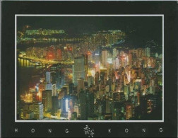 (99) Hong Kong By Nigth Grattes Ciel. 2 Cpm - China (Hong Kong)