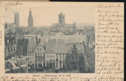 GENT         PANORAMA DE LA VILLE                                2 SCANS - Gent