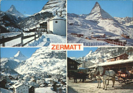 11701190 Zermatt VS Ortsansicht Matterhorn Pferdekutschen  - Autres & Non Classés