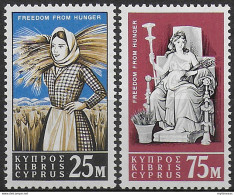 1963 Cyprus Freedom From Hungers 2v. MNH SG N. 227/28 - Autres & Non Classés
