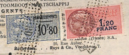 Connaissement De Lagos 1940 Avec Timbres Valeur 10 F 80 Bleu + Unifié 1,20 - Briefe U. Dokumente