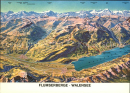 11701130 Walensee Mit Flumserbergen Panoramakarte Walensee - Andere & Zonder Classificatie