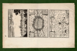 ST-FR DOUAI 1667 Douay Panorama + Plan De La Ville + Carte Du Gouvernement - Estampes & Gravures