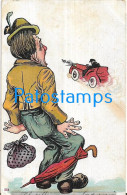 228229 ART ARTE HUMOR THE CAR THEFT CIRCULATED TO ARGENTINA POSTAL POSTCARD - Zonder Classificatie