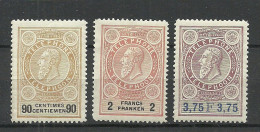 BELGIEN Belgium 1891, Telephone Stamps, 3 Pcs MNH/MH - Timbres Téléphones [TE]