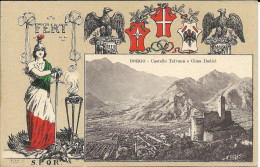 Cpa Borgo, Collection FERT, Devise Et Blason De La Maison De Savoie, Castello Telvana - Autres & Non Classés