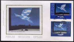 FDC SOIE / ZIJDE 2755+FRF - 18/04/1998 - Hommage à Magritte - Paris (1 Pli, Oblitération F    Paris) - 1991-2000