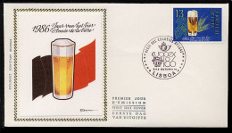 FDC SOIE / ZIJDE 2230 - 11/10/1986 - Bière Belge - Lisbonne - Europex 86 (1 Pli, Oblitération P    Lisboa) - 1981-1990