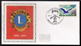 FDC SOIE / ZIJDE 1849 - 26/03/1977 - Lion's (1 Pli, Oblitération 1000 Bruxelles) - 1971-1980