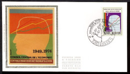 FDC SOIE / ZIJDE 1731 - 12/10/1974 - Conseil Central De L'Economie (1 Pli, Oblitération 7370 Elouges) - 1971-1980