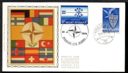 FDC SOIE / ZIJDE 1712 - 20/04/1974 - OTAN - Pays-Bas - Belgique (1 Pli, Oblitération 1110 Bruxelles) - 1971-1980