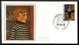 FDC SOIE / ZIJDE 1686 - 13/10/1973 - Philatélie De La Jeunesse - Tableau (1 Pli, Oblitération 4000 Liège) - 1971-1980