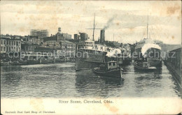 11700930 Cleveland Ohio River Scene Steamer  - Autres & Non Classés