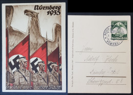 GERMANY THIRD REICH ORIGINAL POSTCARD NÜRNBERG RALLY 1935 IMPERIAL EAGLE - Guerre 1939-45