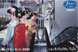 Japan Prepaid JR Card 5000 -  Traditional Geisha Woman - Japan